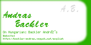 andras backler business card